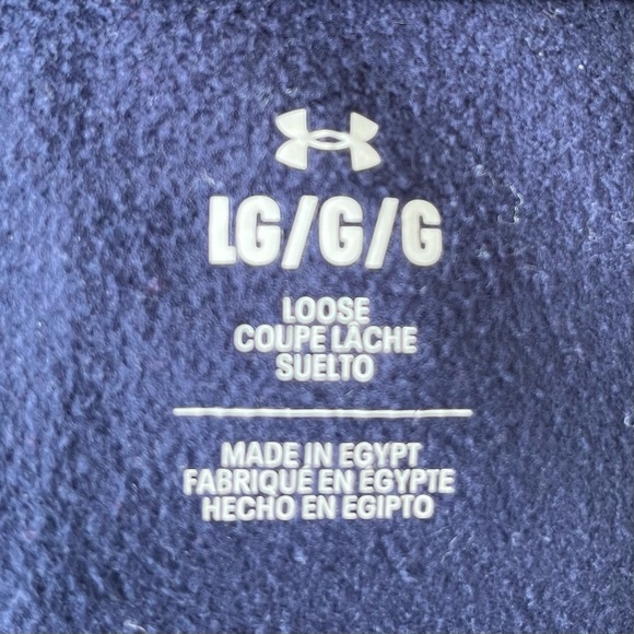 •Under Armour• Men’s Navy Hooded Pullover - Size Large - Picture 2 of 6